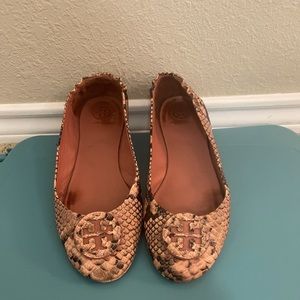 Snake skin like- Tory Burch flats